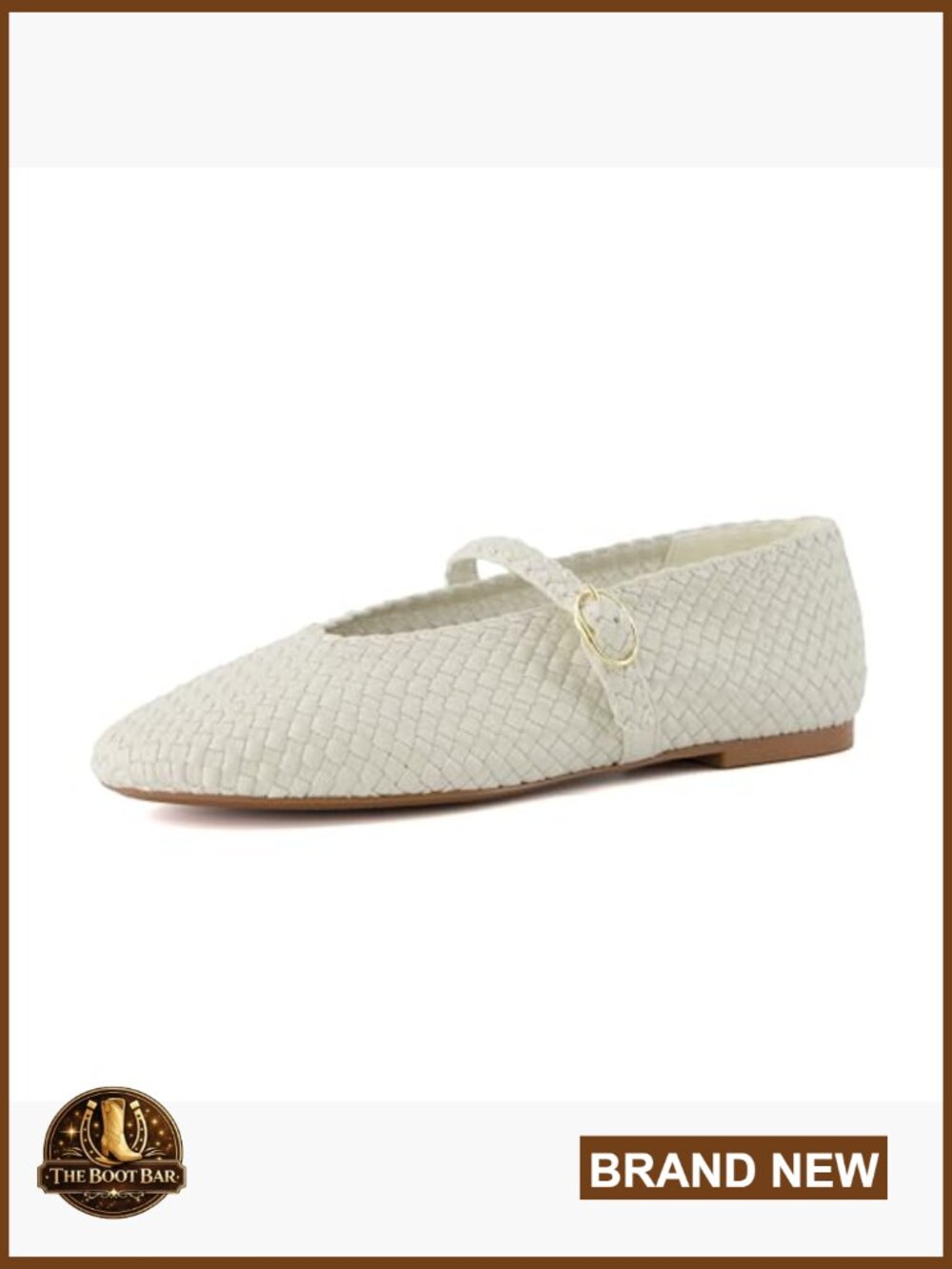 Woven Mary Jane Flats with Memory Foam - Comfortable Ballet Shoes - Picture 6 of 7